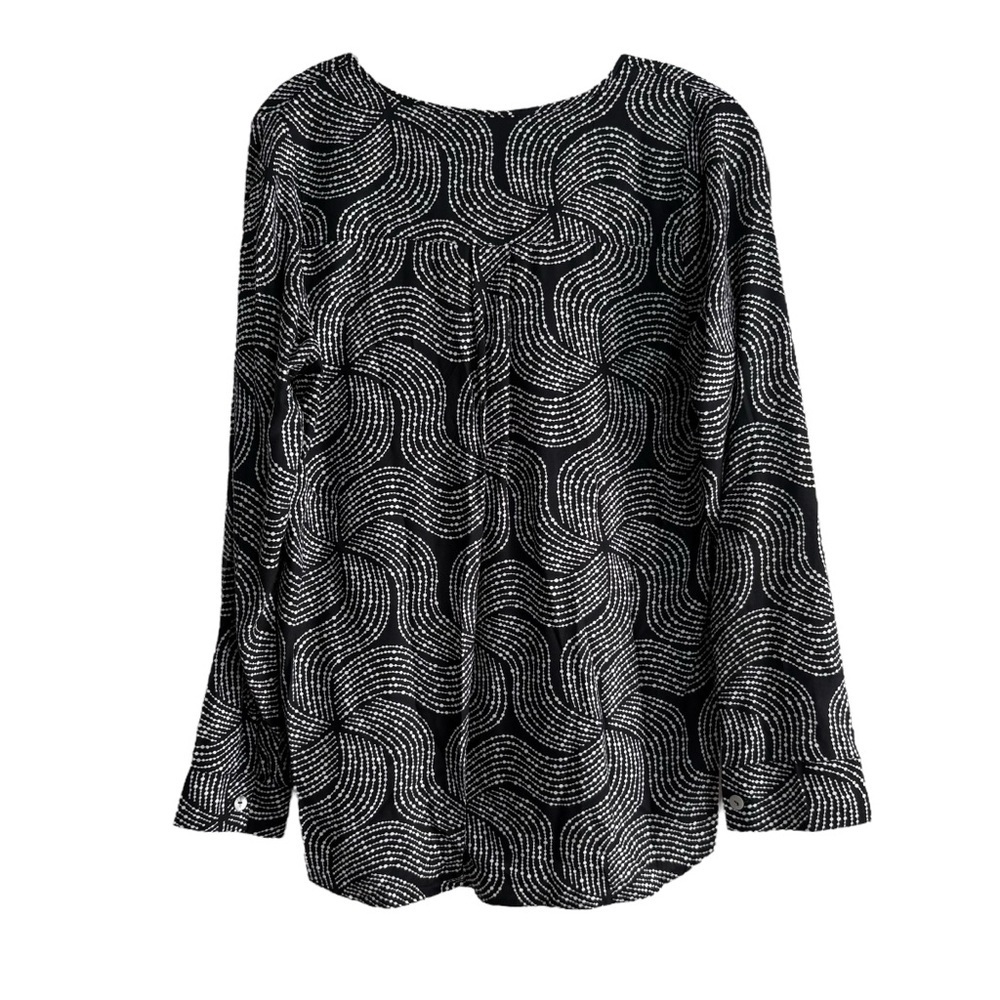 ESCAPADA  Resort Wear Patterned Blouse in Black and White Size Small - Picture 4 of 8